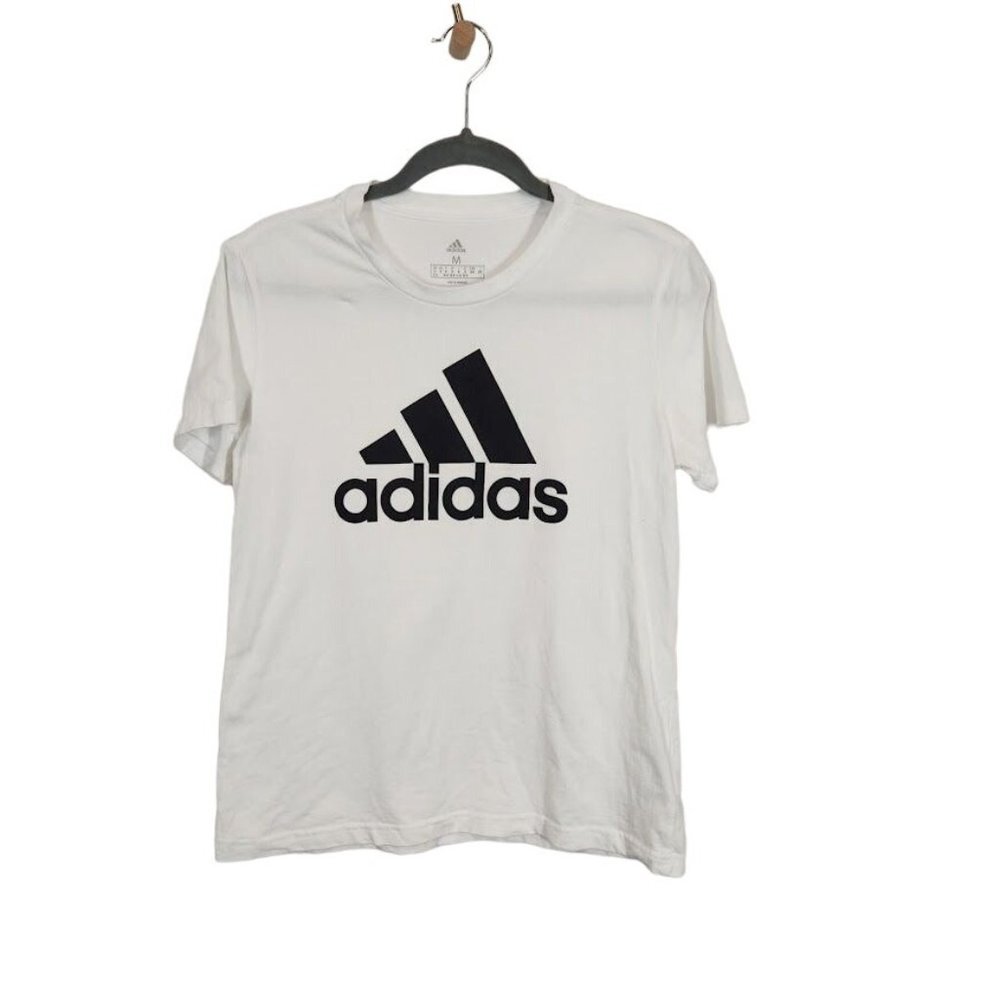Adidas Short Sleeve‎ Crewneck Graphic Tee in White - Size Medium
